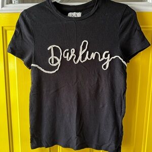 Zoe Karssen Black 'Darling' Short Sleeve Tee